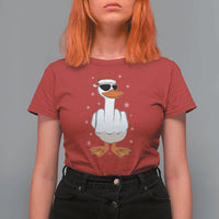 Funny Christmas Offensive Rude Duck T Shirt For Women I Dont Give A Duck Middle Finger Xmas - Wonder Print Shop