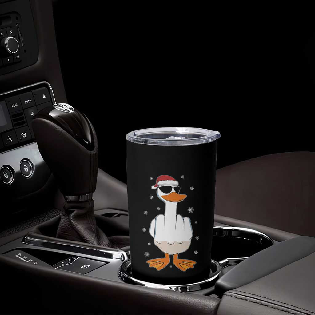 Funny Christmas Offensive Rude Duck Tumbler Cup I Dont Give A Duck Middle Finger Xmas - Wonder Print Shop