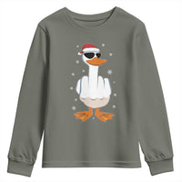 Funny Christmas Offensive Rude Duck Youth Sweatshirt I Dont Give A Duck Middle Finger Xmas - Wonder Print Shop