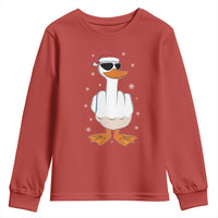 Funny Christmas Offensive Rude Duck Youth Sweatshirt I Dont Give A Duck Middle Finger Xmas - Wonder Print Shop