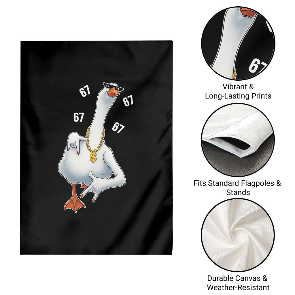 Funny 67 Cool Silly Goose Hip Hop Gangster Garden Flag - Wonder Print Shop