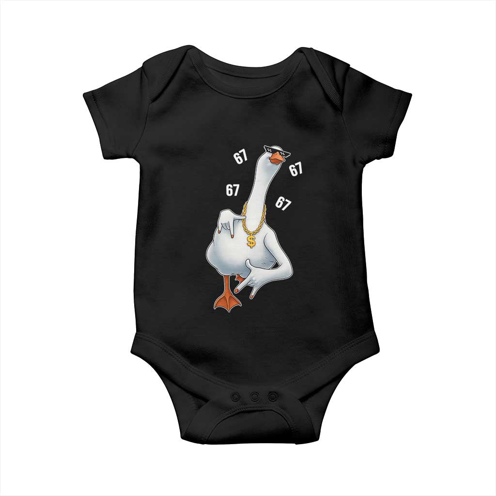 Funny 67 Cool Silly Goose Hip Hop Gangster Baby Onesie - Wonder Print Shop