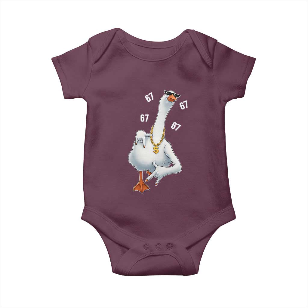 Funny 67 Cool Silly Goose Hip Hop Gangster Baby Onesie - Wonder Print Shop