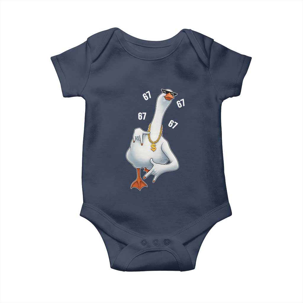 Funny 67 Cool Silly Goose Hip Hop Gangster Baby Onesie - Wonder Print Shop