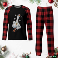 Funny 67 Cool Silly Goose Hip Hop Gangster Plaid Pajama Set - Wonder Print Shop