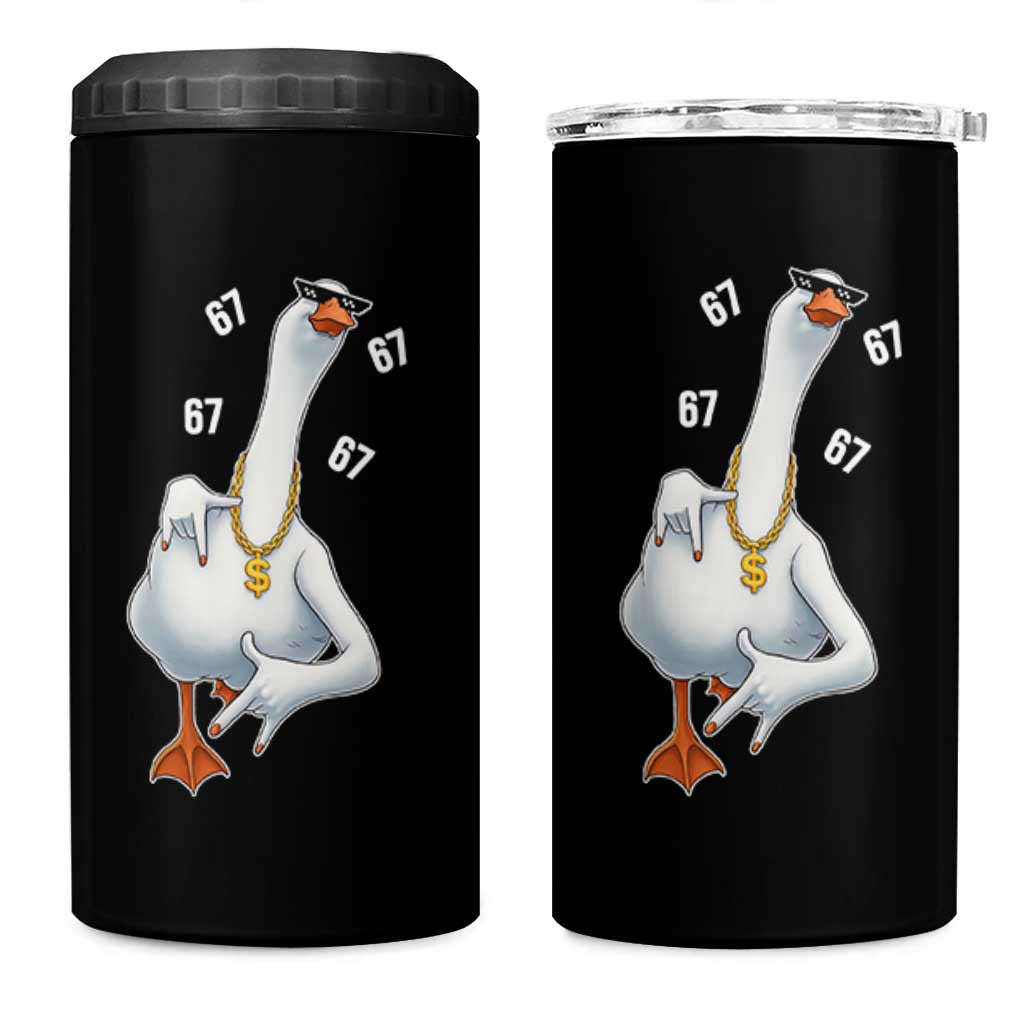 Funny 67 Cool Silly Goose Hip Hop Gangster 4 in 1 Can Cooler Tumbler - Wonder Print Shop