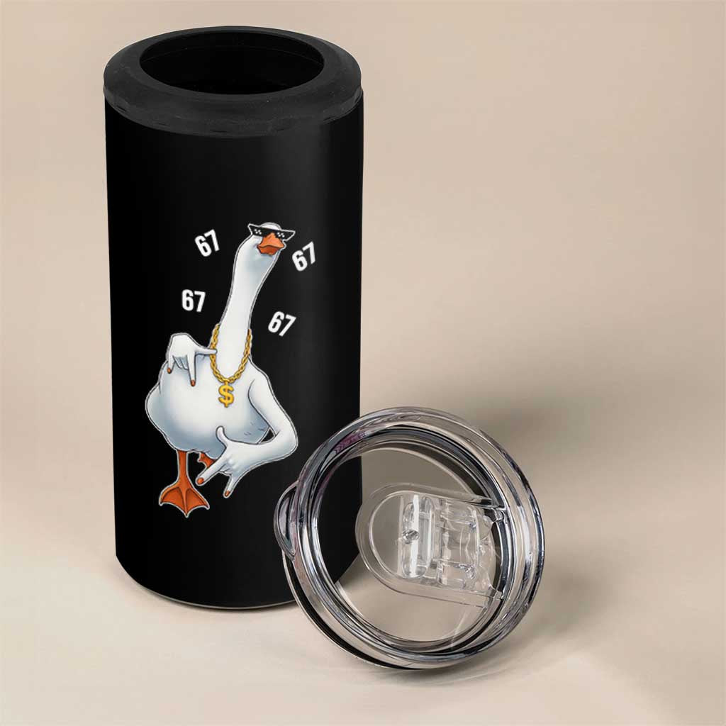 Funny 67 Cool Silly Goose Hip Hop Gangster 4 in 1 Can Cooler Tumbler - Wonder Print Shop