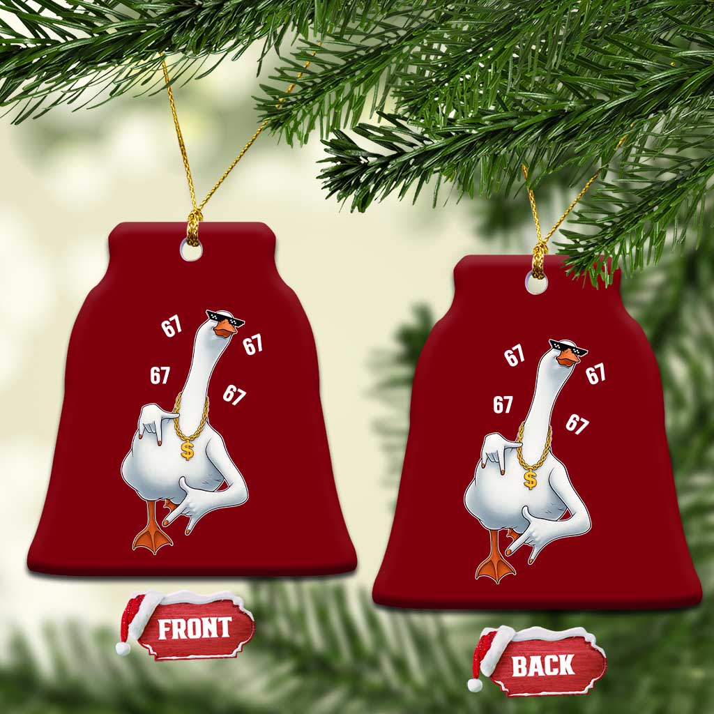 Funny 67 Cool Silly Goose Hip Hop Gangster Ceramic Ornament - Wonder Print Shop