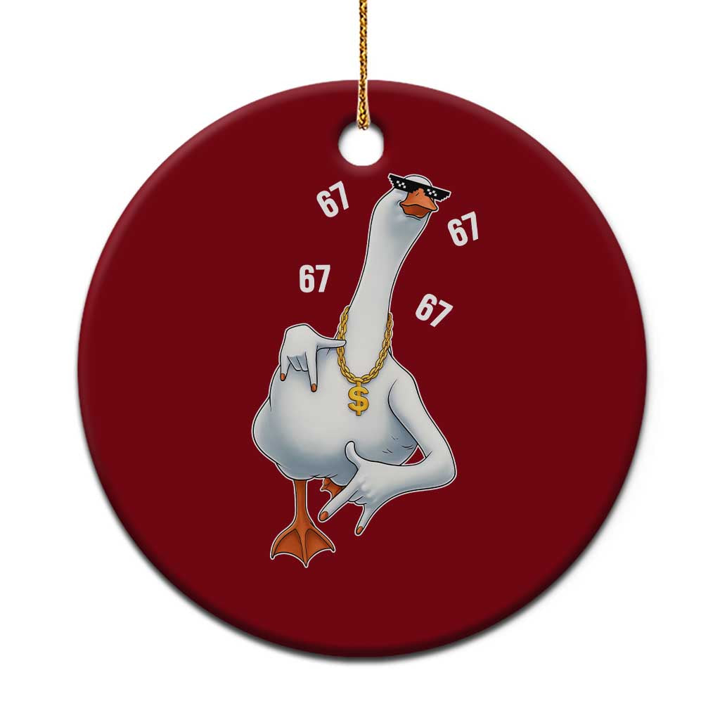 Funny 67 Cool Silly Goose Hip Hop Gangster Ceramic Ornament - Wonder Print Shop