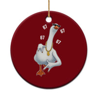 Funny 67 Cool Silly Goose Hip Hop Gangster Ceramic Ornament - Wonder Print Shop