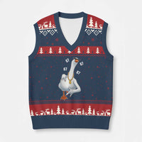 Funny 67 Cool Silly Goose Hip Hop Gangster V-Neck Knit Sweater Vest - Wonder Print Shop