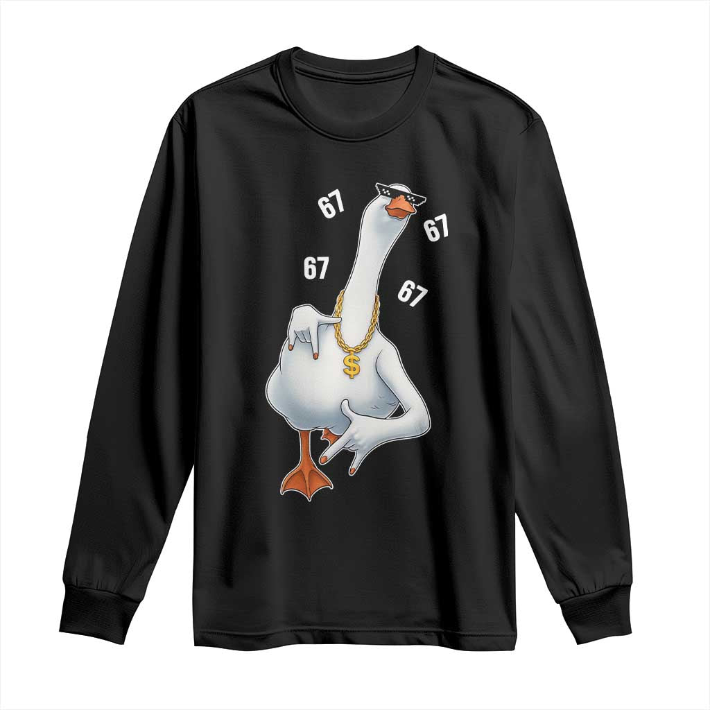 Funny 67 Cool Silly Goose Hip Hop Gangster Long Sleeve Shirt - Wonder Print Shop