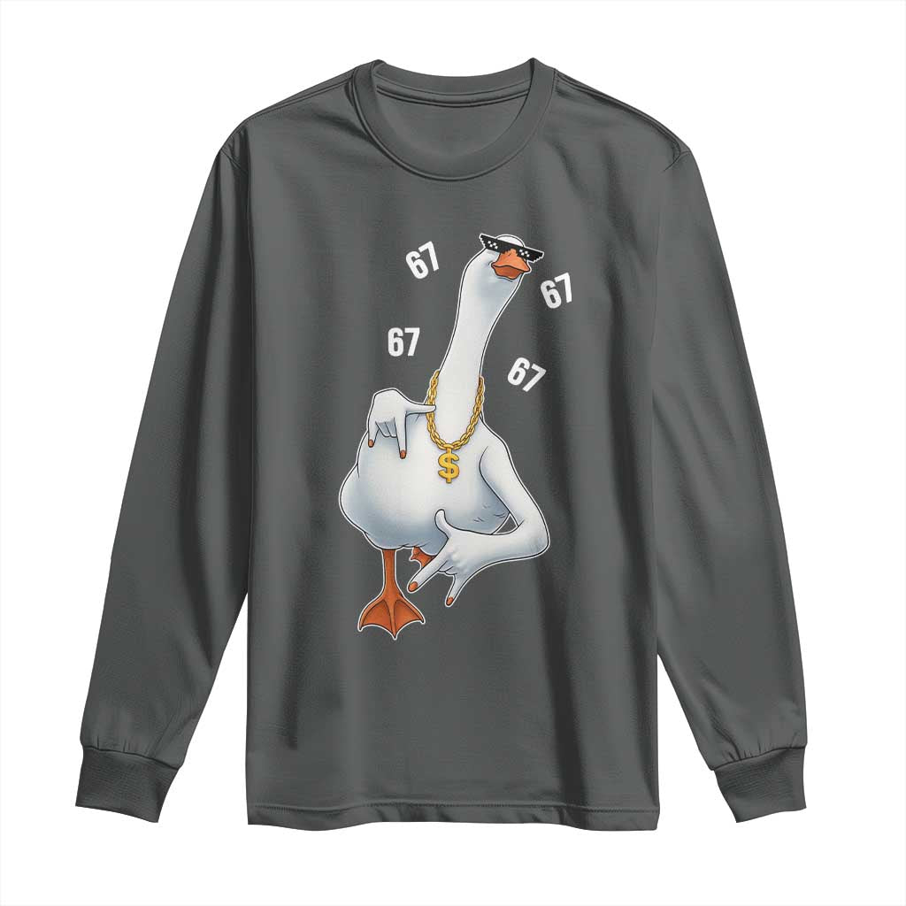 Funny 67 Cool Silly Goose Hip Hop Gangster Long Sleeve Shirt - Wonder Print Shop