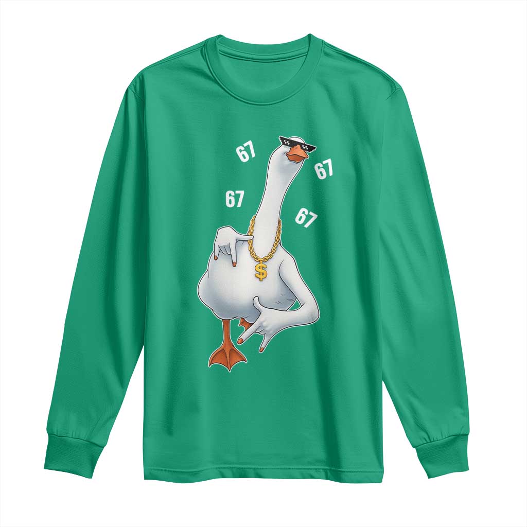 Funny 67 Cool Silly Goose Hip Hop Gangster Long Sleeve Shirt - Wonder Print Shop