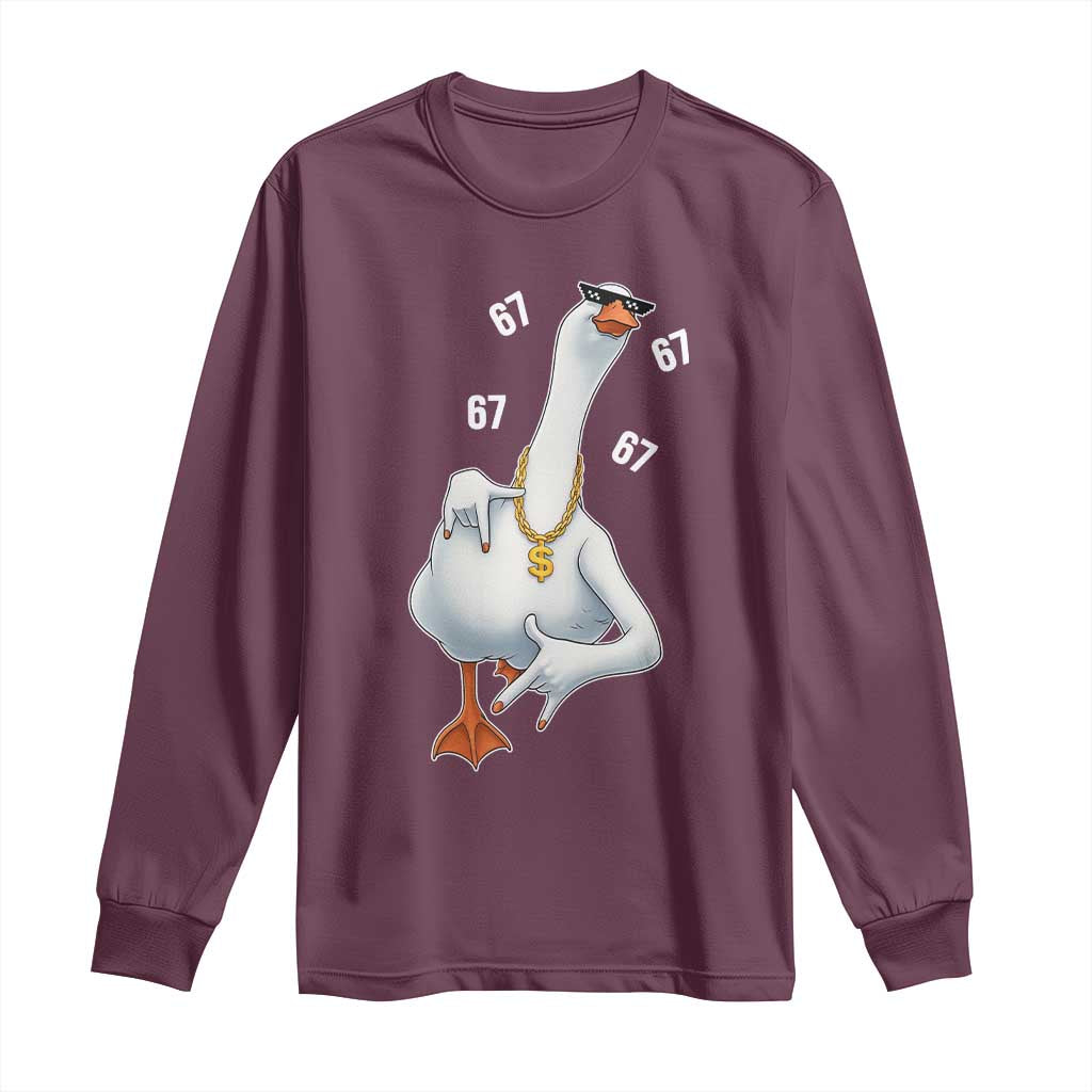 Funny 67 Cool Silly Goose Hip Hop Gangster Long Sleeve Shirt - Wonder Print Shop