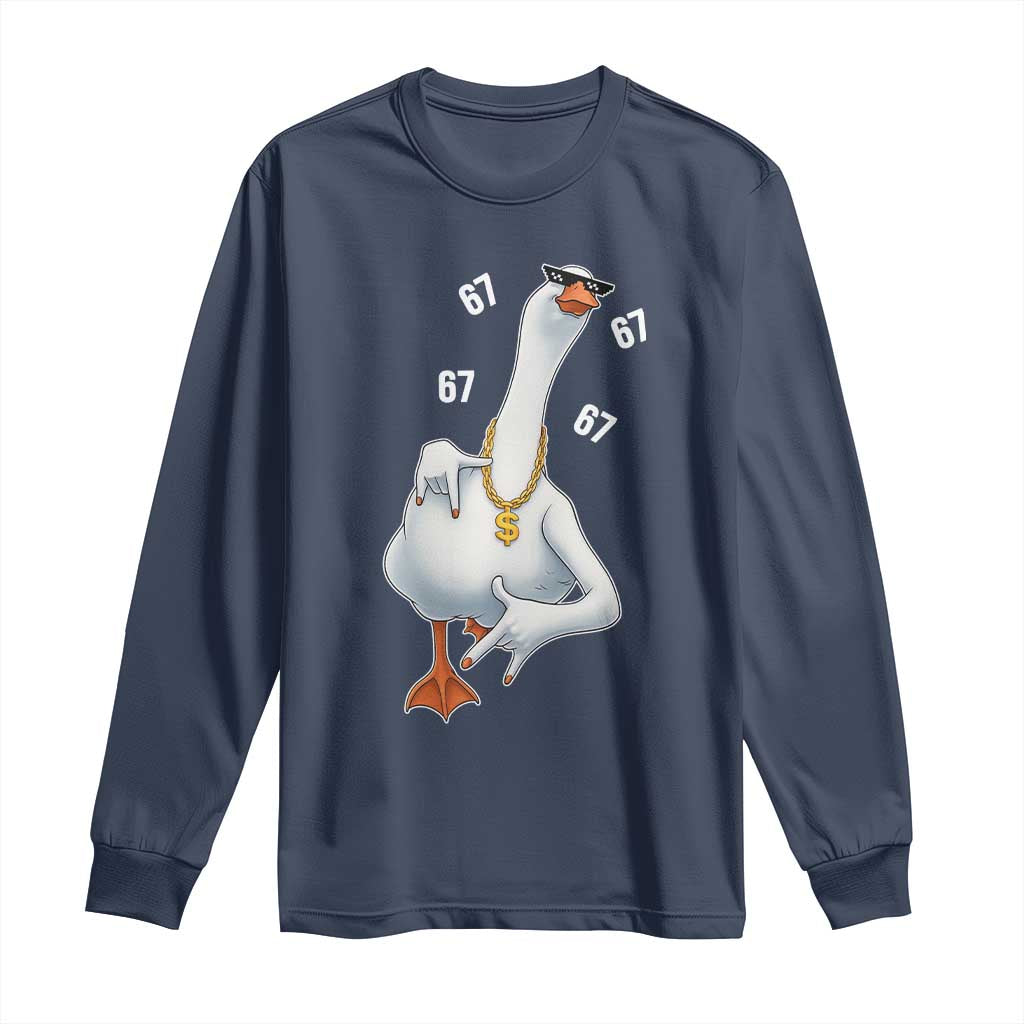 Funny 67 Cool Silly Goose Hip Hop Gangster Long Sleeve Shirt - Wonder Print Shop