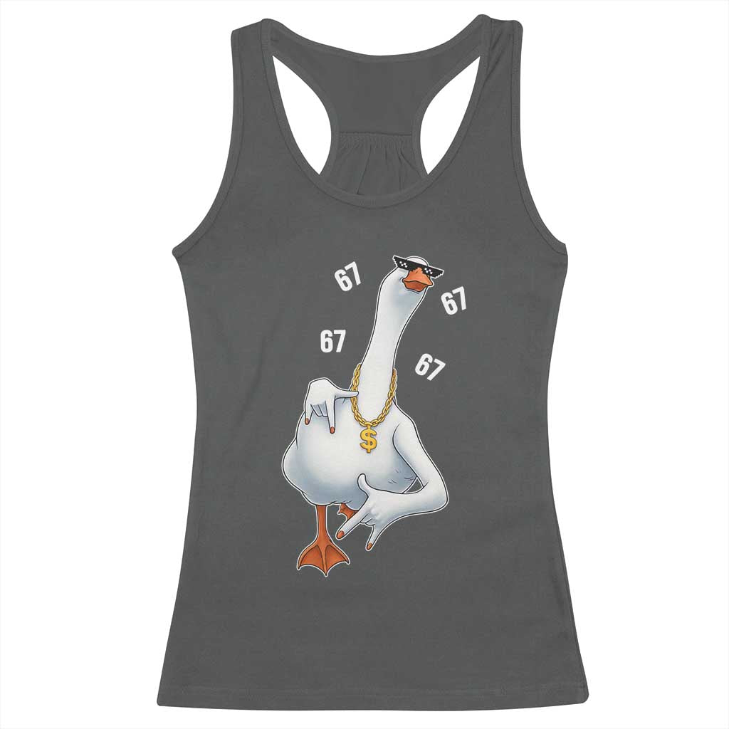Funny 67 Cool Silly Goose Hip Hop Gangster Racerback Tank Top - Wonder Print Shop