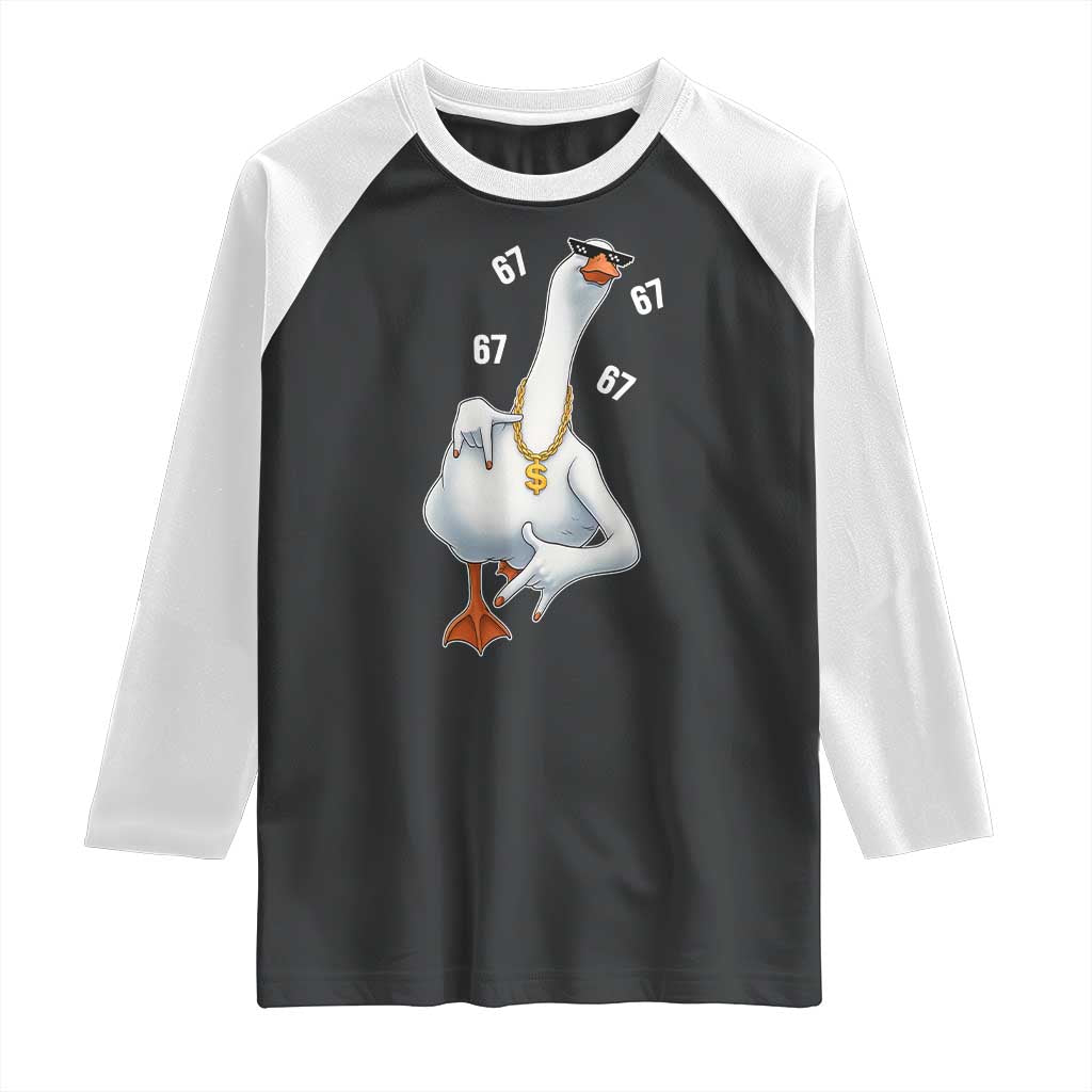 Funny 67 Cool Silly Goose Hip Hop Gangster Raglan Shirt - Wonder Print Shop