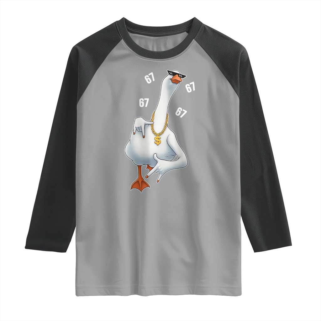 Funny 67 Cool Silly Goose Hip Hop Gangster Raglan Shirt - Wonder Print Shop