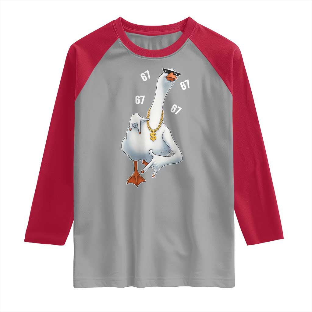 Funny 67 Cool Silly Goose Hip Hop Gangster Raglan Shirt - Wonder Print Shop