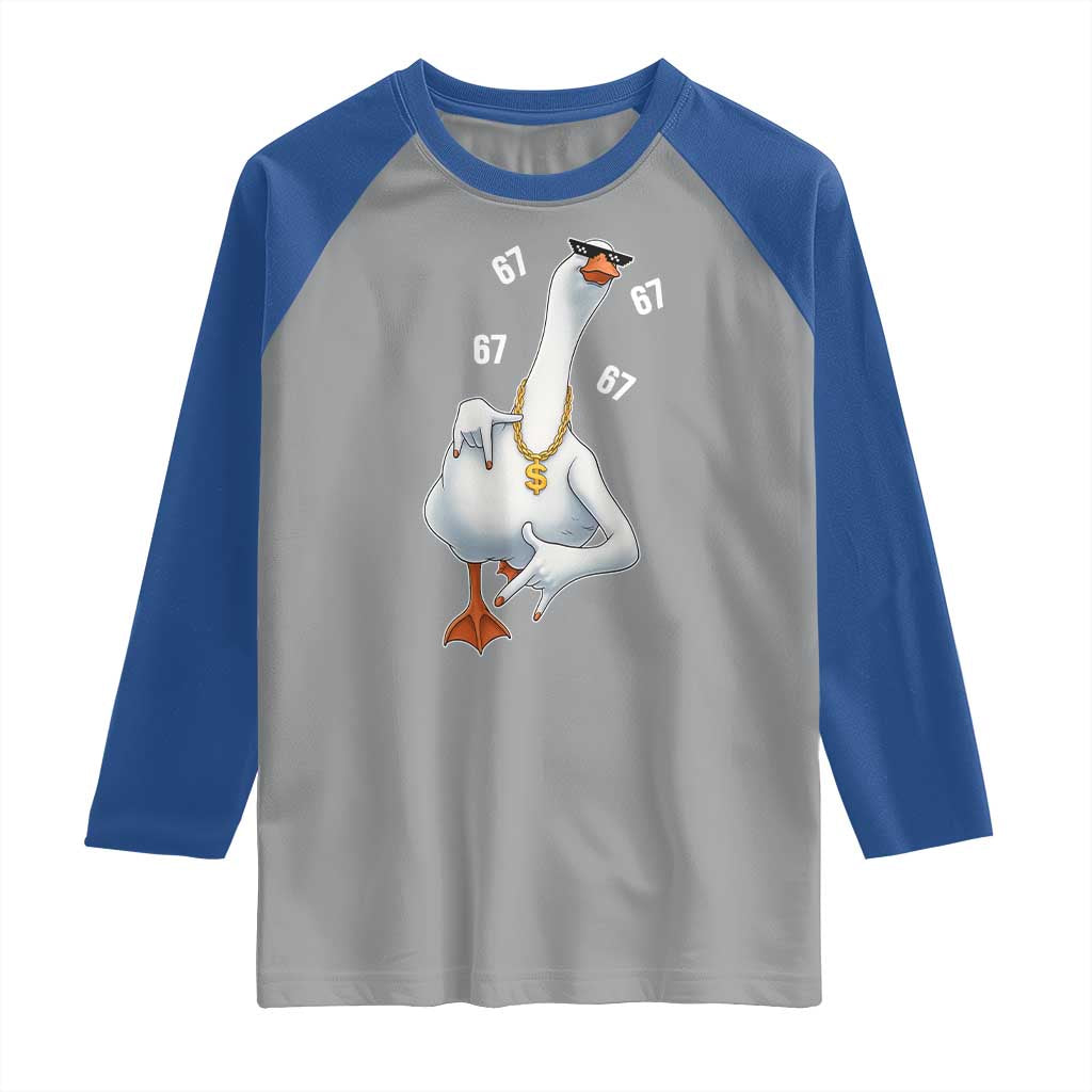 Funny 67 Cool Silly Goose Hip Hop Gangster Raglan Shirt - Wonder Print Shop