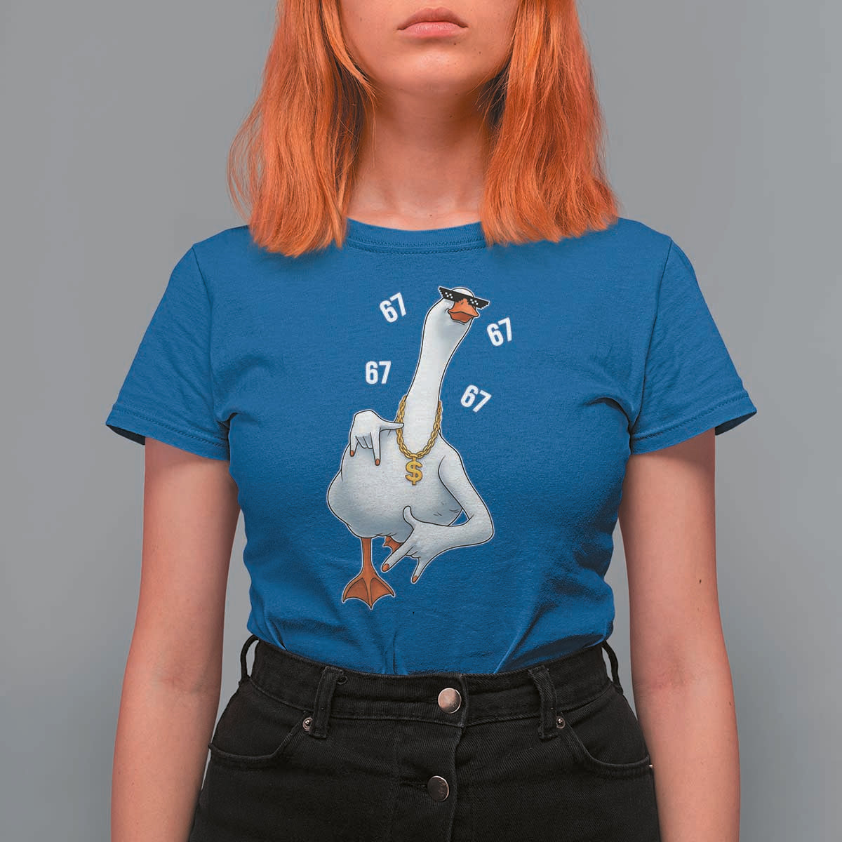 Funny 67 Cool Silly Goose Hip Hop Gangster T Shirt For Women - Wonder Print Shop