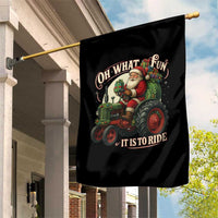 Funny Christmas Farmer Garden Flag Oh What Fun It Is To Ride Santa Farm Tractor - Wonder Print Shop