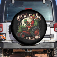 Funny Christmas Farmer Spare Tire Cover Oh What Fun It Is To Ride Santa Farm Tractor - Wonder Print Shop