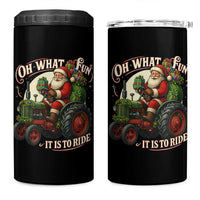 Funny Christmas Farmer 4 in 1 Can Cooler Tumbler Oh What Fun It Is To Ride Santa Farm Tractor - Wonder Print Shop