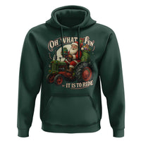 Funny Christmas Farmer Hoodie Oh What Fun It Is To Ride Santa Farm Tractor - Wonder Print Shop