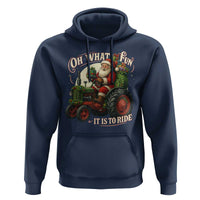Funny Christmas Farmer Hoodie Oh What Fun It Is To Ride Santa Farm Tractor - Wonder Print Shop