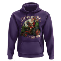 Funny Christmas Farmer Hoodie Oh What Fun It Is To Ride Santa Farm Tractor - Wonder Print Shop