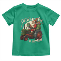Funny Christmas Farmer Toddler T Shirt Oh What Fun It Is To Ride Santa Farm Tractor - Wonder Print Shop