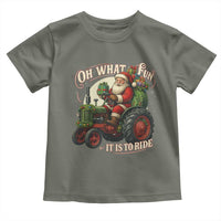Funny Christmas Farmer Toddler T Shirt Oh What Fun It Is To Ride Santa Farm Tractor - Wonder Print Shop