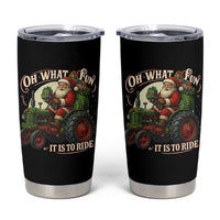 Funny Christmas Farmer Tumbler Cup Oh What Fun It Is To Ride Santa Farm Tractor - Wonder Print Shop