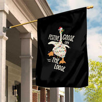 Funny Goose Christmas Garden Flag Festive Goose On The Loose Xmas Lights - Wonder Print Shop