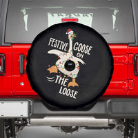 Funny Goose Christmas Spare Tire Cover Festive Goose On The Loose Xmas Lights - Wonder Print Shop