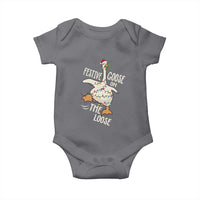 Funny Goose Christmas Baby Onesie Festive Goose On The Loose Xmas Lights - Wonder Print Shop