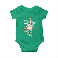 Funny Goose Christmas Baby Onesie Festive Goose On The Loose Xmas Lights - Wonder Print Shop