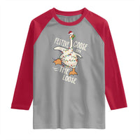 Funny Goose Christmas Raglan Shirt Festive Goose On The Loose Xmas Lights - Wonder Print Shop