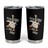 Funny Goose Christmas Tumbler Cup Festive Goose On The Loose Xmas Lights - Wonder Print Shop