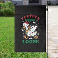 Funny Goose Christmas Garden Flag Festive Goose On The Loose Xmas Holiday - Wonder Print Shop