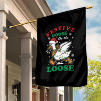 Funny Goose Christmas Garden Flag Festive Goose On The Loose Xmas Holiday - Wonder Print Shop