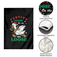 Funny Goose Christmas Garden Flag Festive Goose On The Loose Xmas Holiday - Wonder Print Shop
