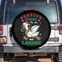 Funny Goose Christmas Spare Tire Cover Festive Goose On The Loose Xmas Holiday - Wonder Print Shop