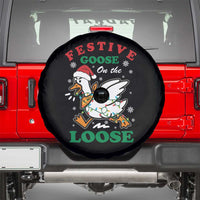 Funny Goose Christmas Spare Tire Cover Festive Goose On The Loose Xmas Holiday - Wonder Print Shop