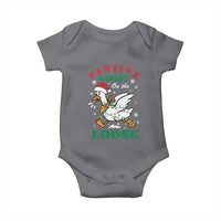 Funny Goose Christmas Baby Onesie Festive Goose On The Loose Xmas Holiday - Wonder Print Shop