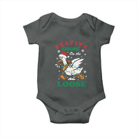 Funny Goose Christmas Baby Onesie Festive Goose On The Loose Xmas Holiday - Wonder Print Shop