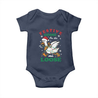 Funny Goose Christmas Baby Onesie Festive Goose On The Loose Xmas Holiday - Wonder Print Shop