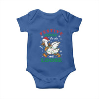 Funny Goose Christmas Baby Onesie Festive Goose On The Loose Xmas Holiday - Wonder Print Shop